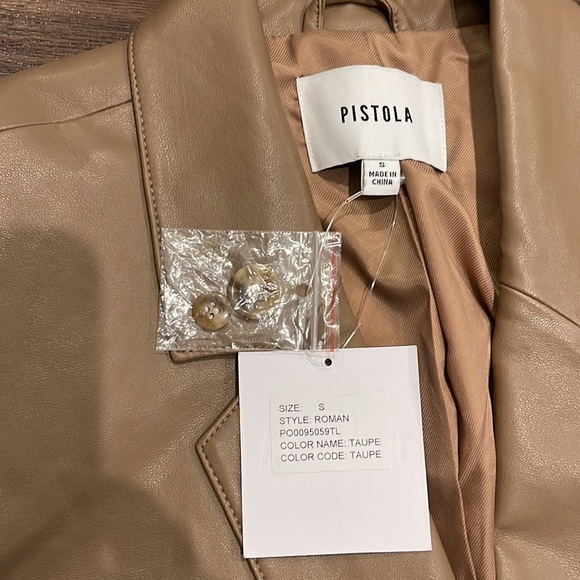 Pistola NWT Roman Oversize Faux Leather Jacket in a Taupe color - Picture 5 of 14